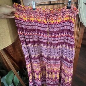 Mossimo Supply Co. Purple and Yellow Maxi Skirt